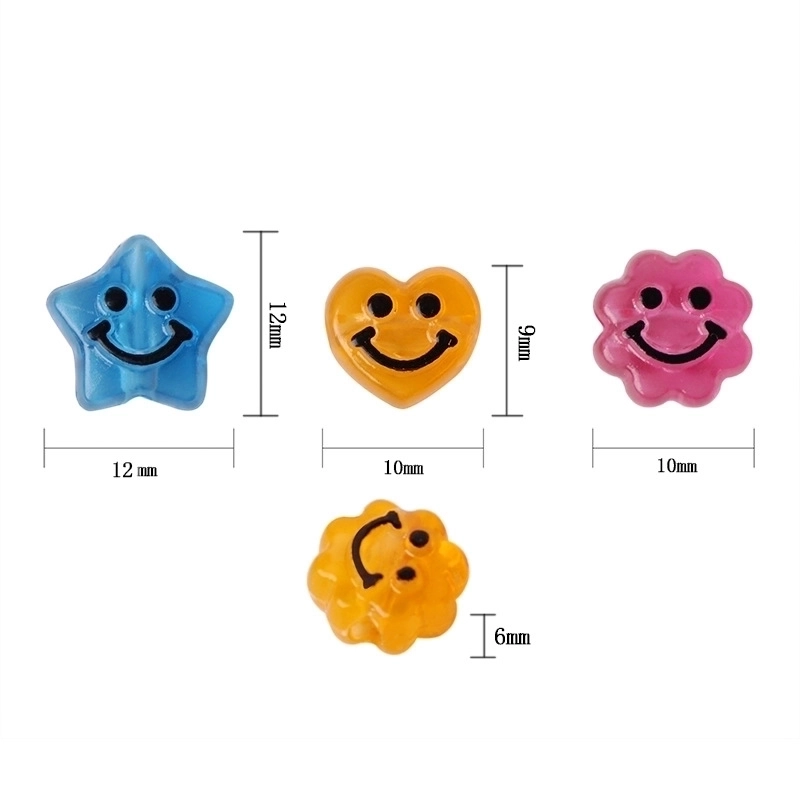 100 Pieces Arylic Smile Face
