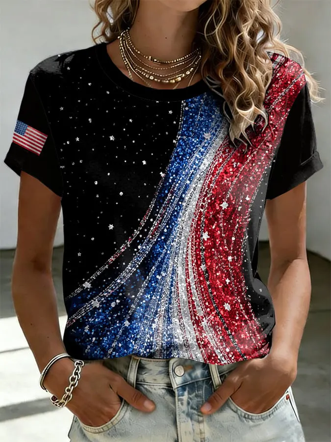 Women's USA 250th Print Casual T-shirt 