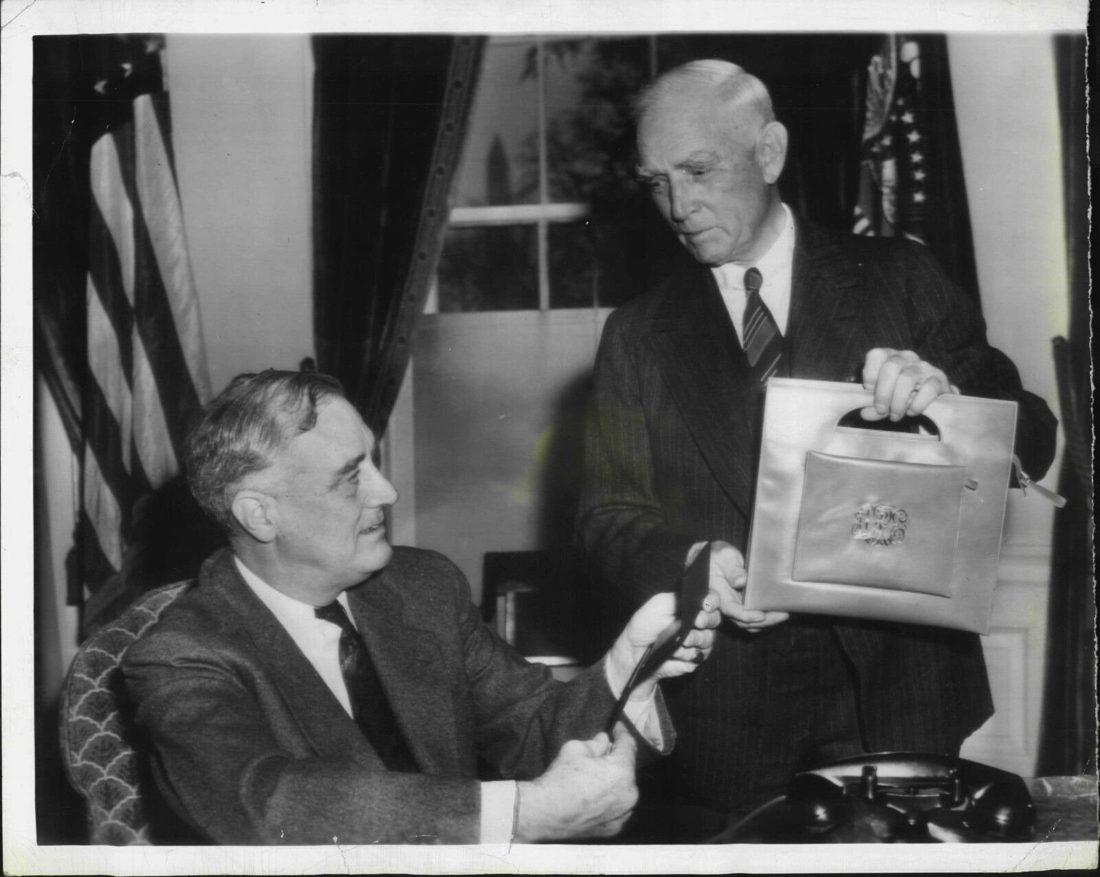 President Roosevelt Washington Senators Owner Clark Griffin 1940 Press Photo Poster painting