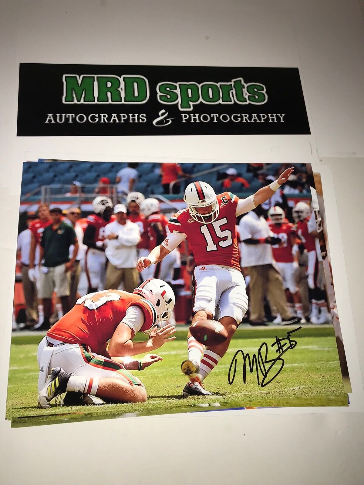 Michael Badgley Miami Hurricanes Hand signed autographed 8x10 football Photo Poster painting D