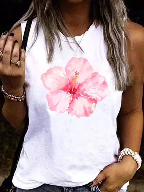 Personalized floral print pullover ladies vest