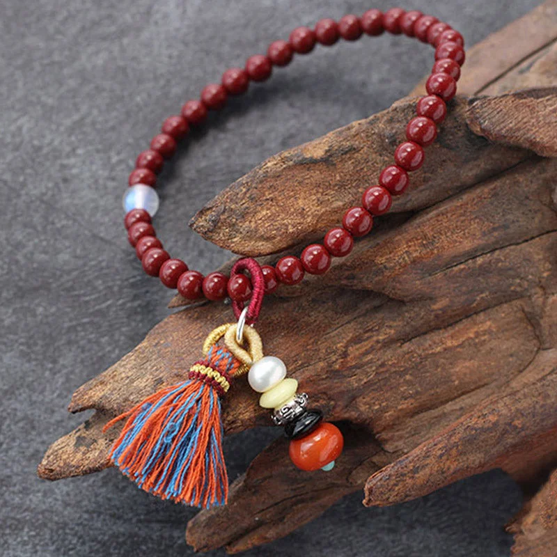 Zen Cairn Cinnabar Blessing Charm Bracelet