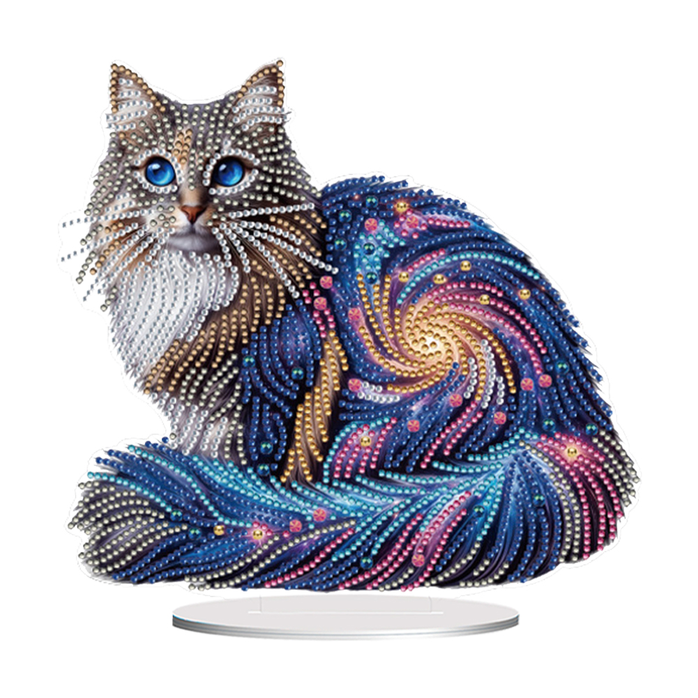 Acrylic Special Shape Cat 5D DIY Diamond Painting Tabletop Decorations