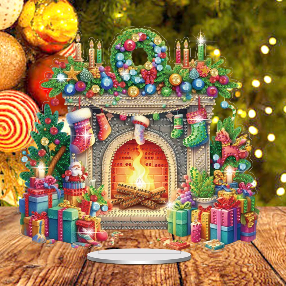 DIY Christmas Gift Mailbox Acrylic Special Shaped Diamond Painting Desktop Decorations