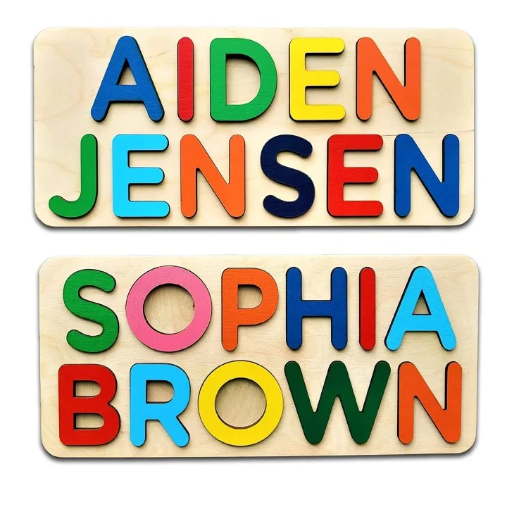 Personalized Name Puzzles Custom 2 Names Baby Early Learning Toys