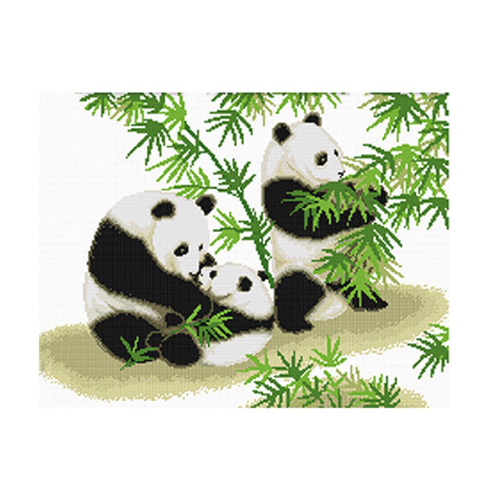 

Panda Family - 11CT Stamped Cross Stitch - 61*50cm, 501 Original