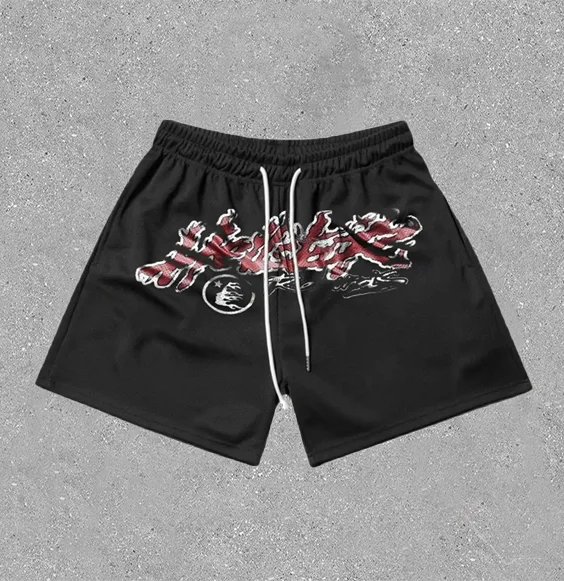 Vintage Hellstar Studio Graphic Casual Street Mesh Shorts