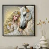 Pearl White Horse 5D DIY Diamond Art Painting Kit Partial Drill 30x30cm