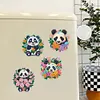 6Pcs Acrylic Flower Panda Diamond Art Refrigerator Magnets Sticker for Beginners