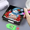Diamond Painting Snowman Leather Notecard Box Gem Art Sticky Note Holder
