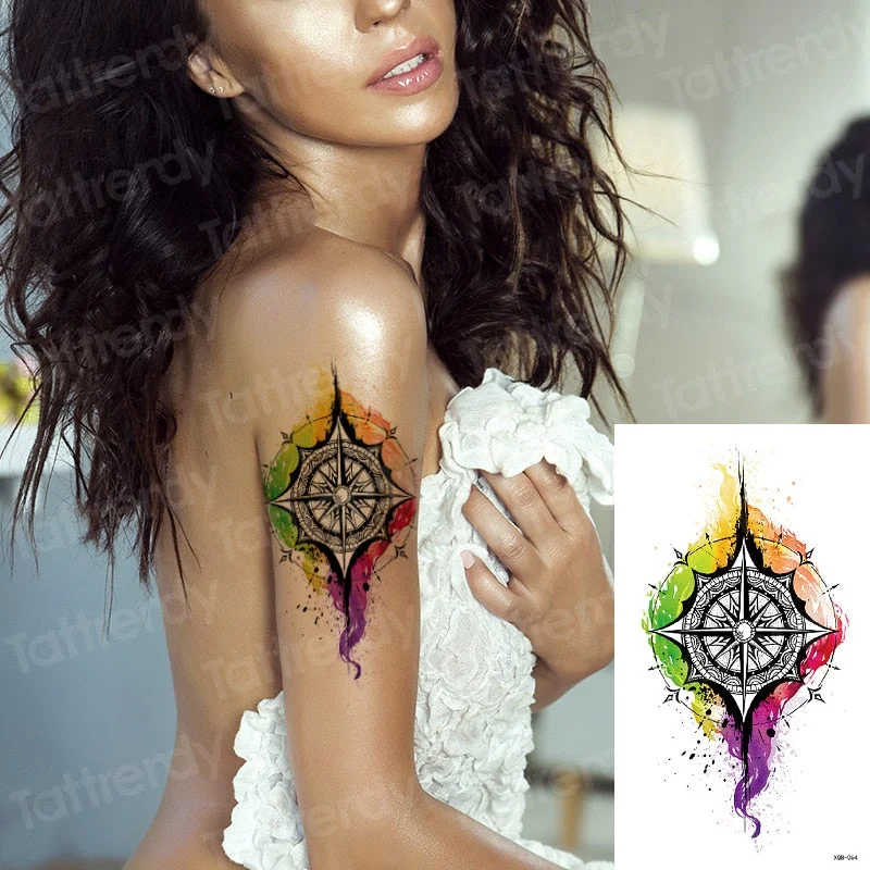 temporary fashion tattoos rose flower leaves sexy girl model tattoos for women temporary tattoo sticker roses body art tatoo