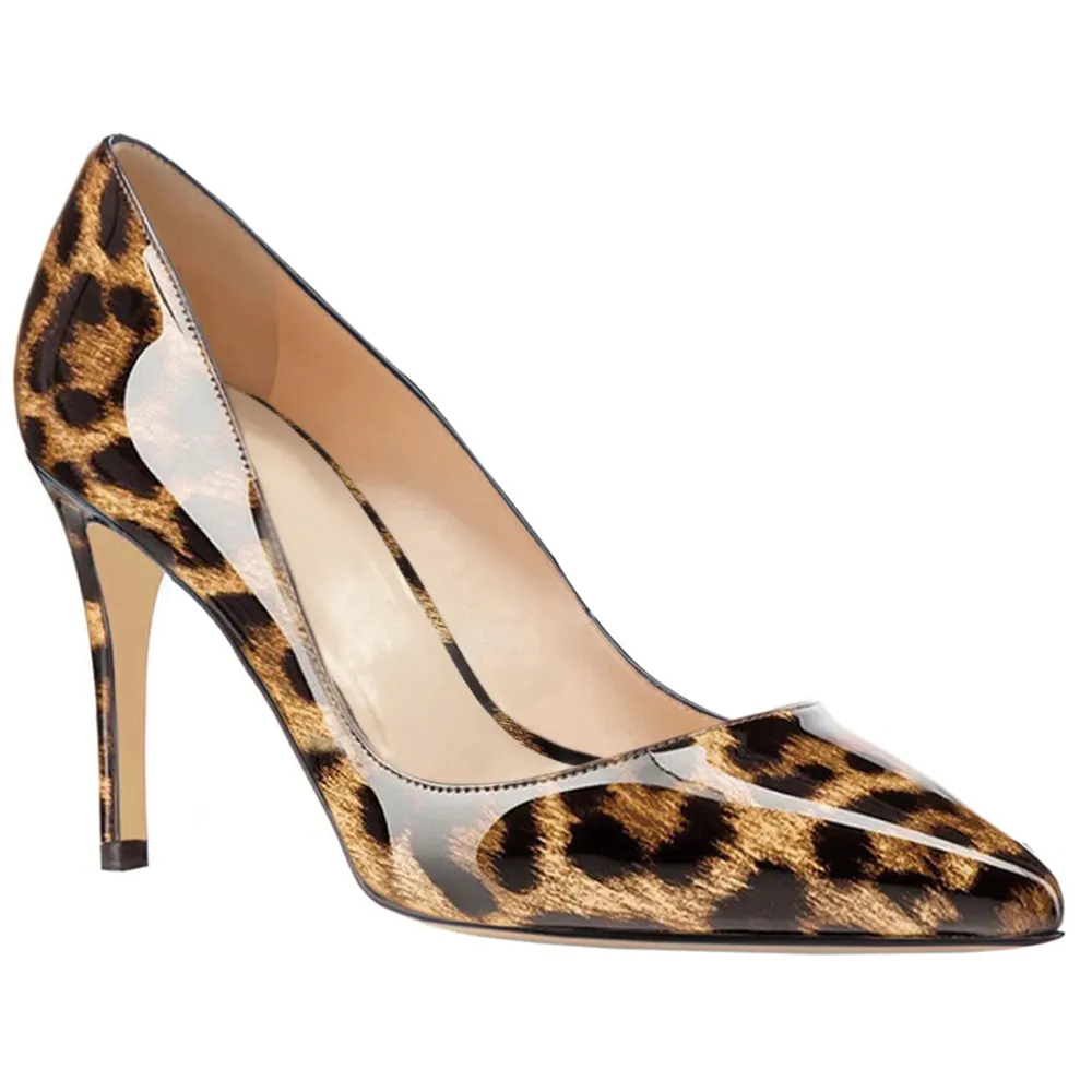 90mm Middle Heels Pointy Toe Pumps-vocosishoes