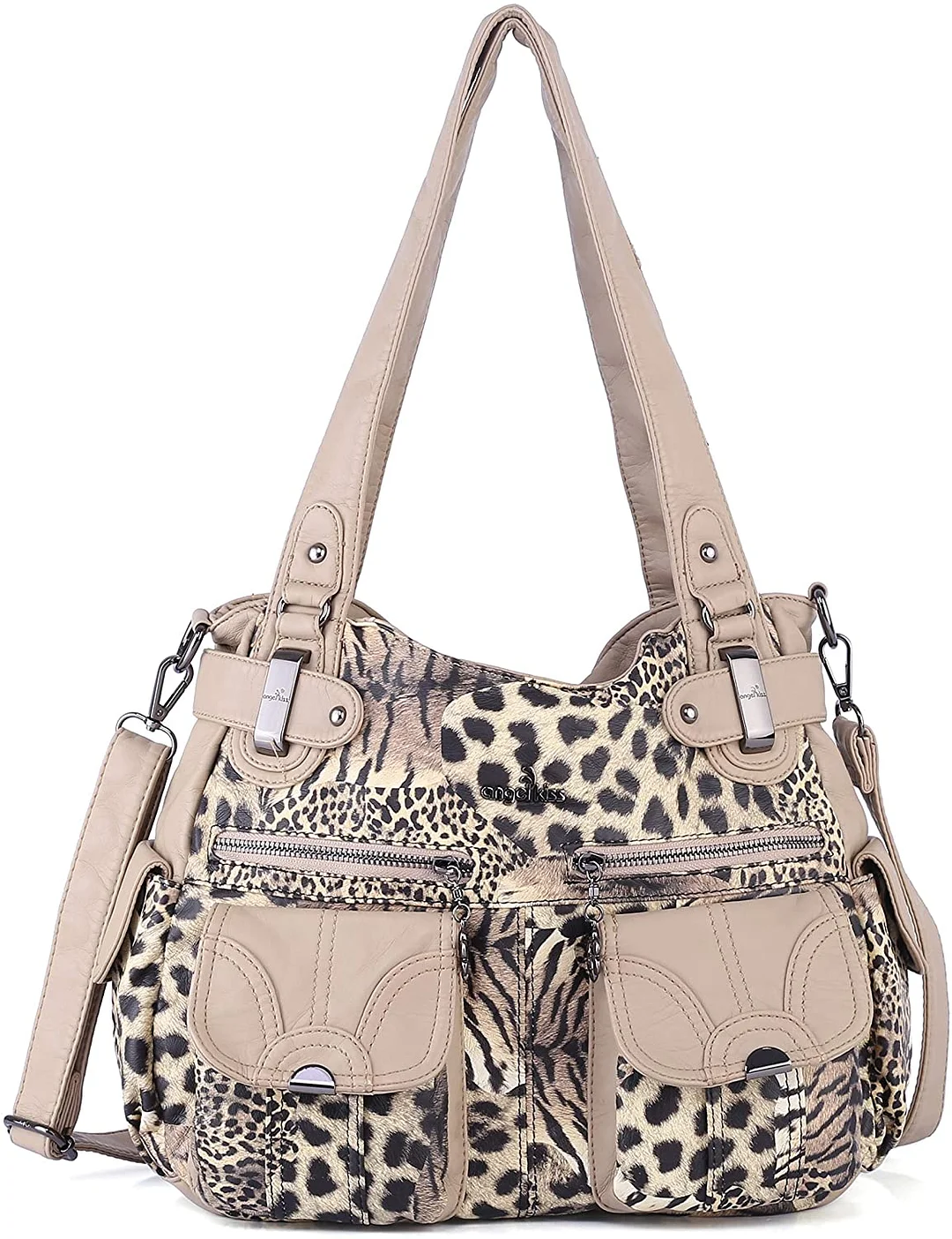 Designer Handbags for Women Women's Handbag Large Double Zipper Multi Pocket Washed Shoulder bag