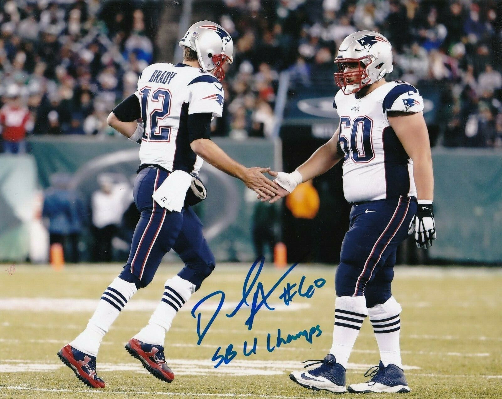 DAVID ANDREWS NEW ENGLAND PATRIOTS SB LI CHAMPS ACTION SIGNED 8x10