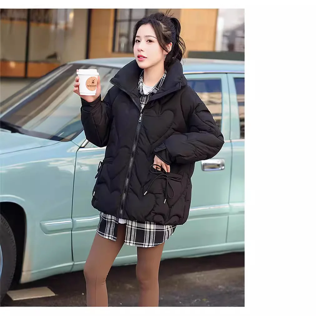 Woherb Winter 2024 New Korean Version Of The Cotton-Padded Jacket Hooded Down Cotton-Padded Jacket Students Lady Cotton-Padded Jacket Fashion Jacket Short-Outfit Ideas