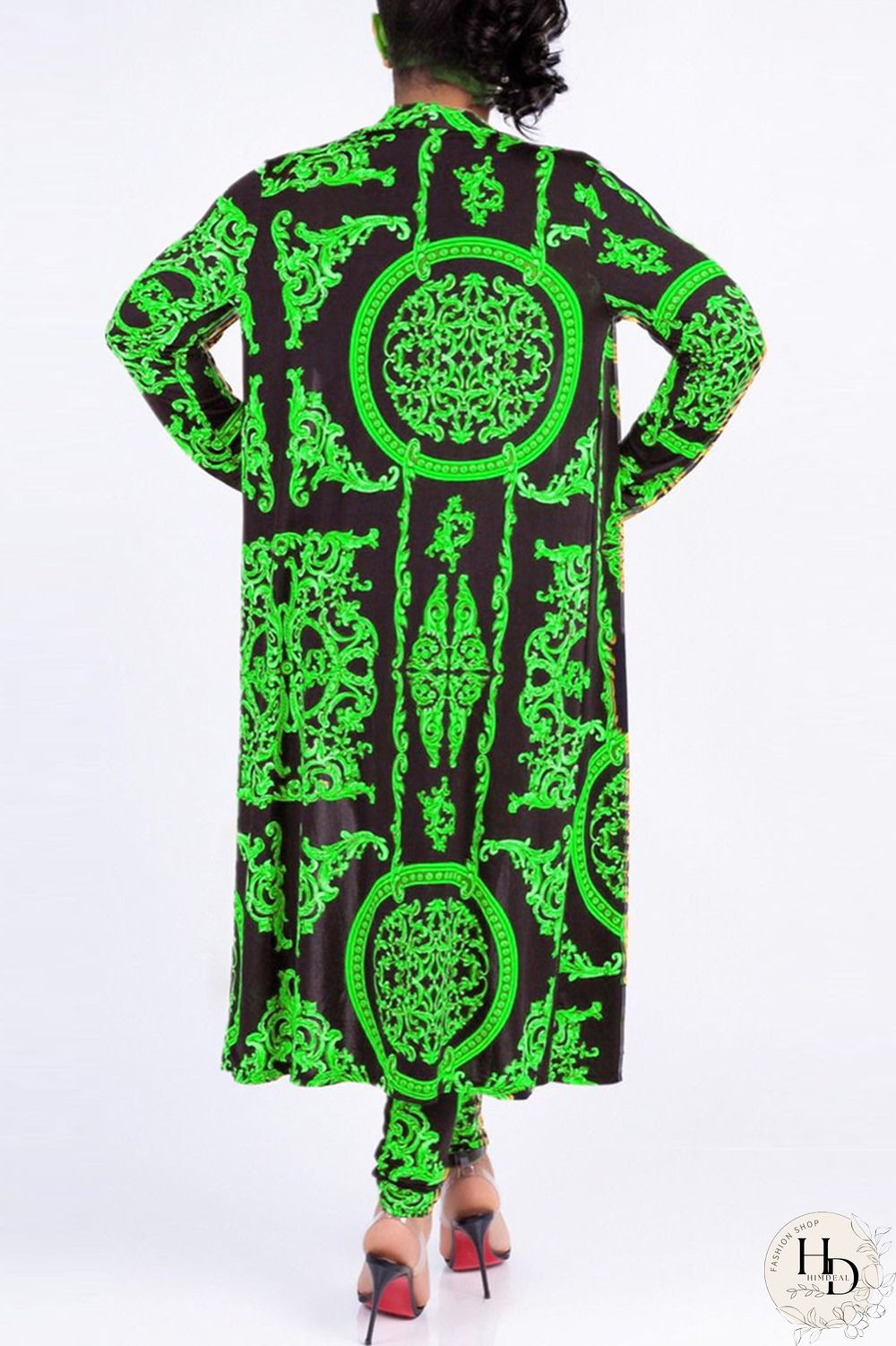 Blue Casual Printed Blending Two-piece Pants Set(Without T-shirt)