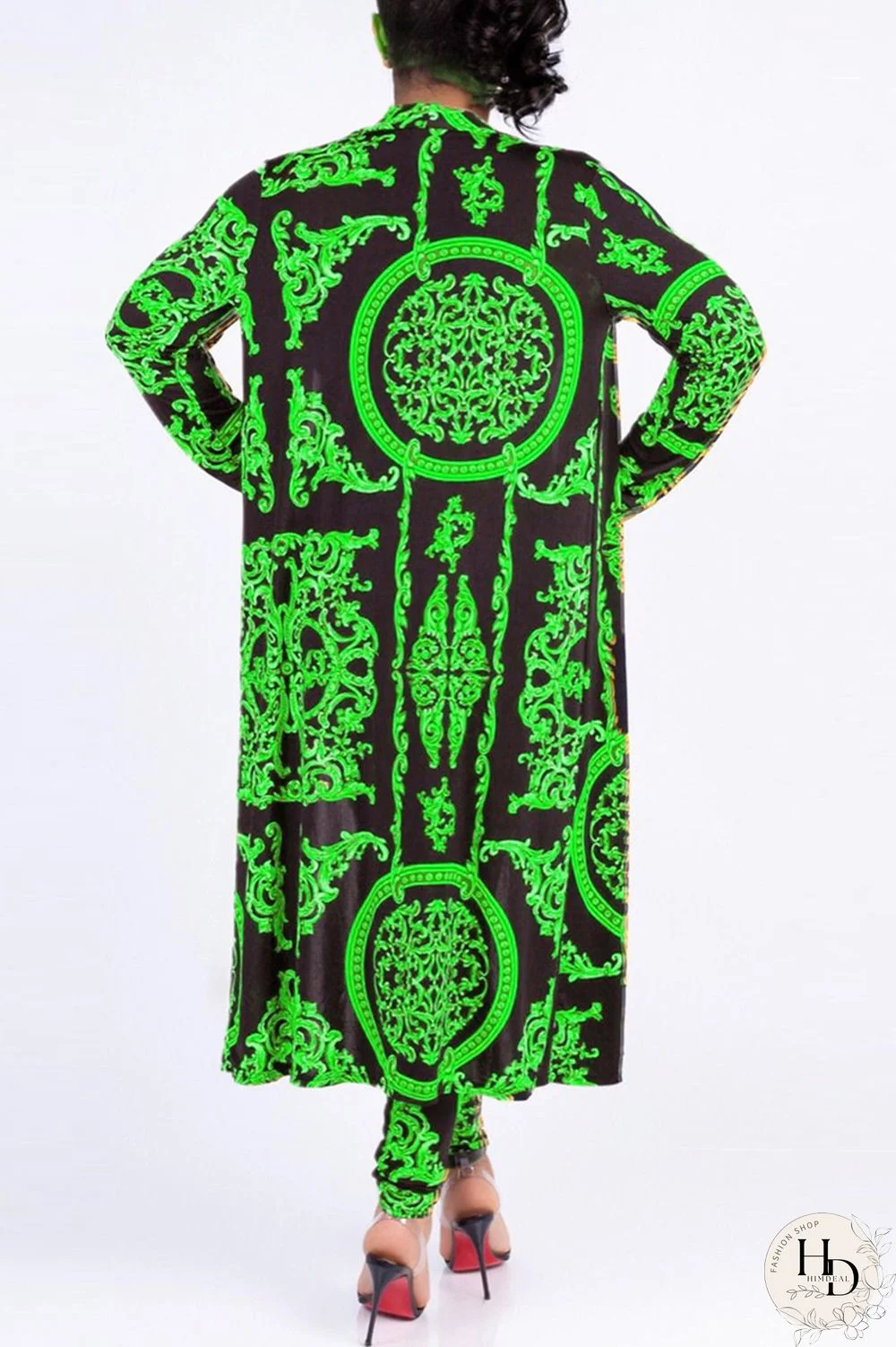 Blue Casual Printed Blending Two-piece Pants Set(Without T-shirt)