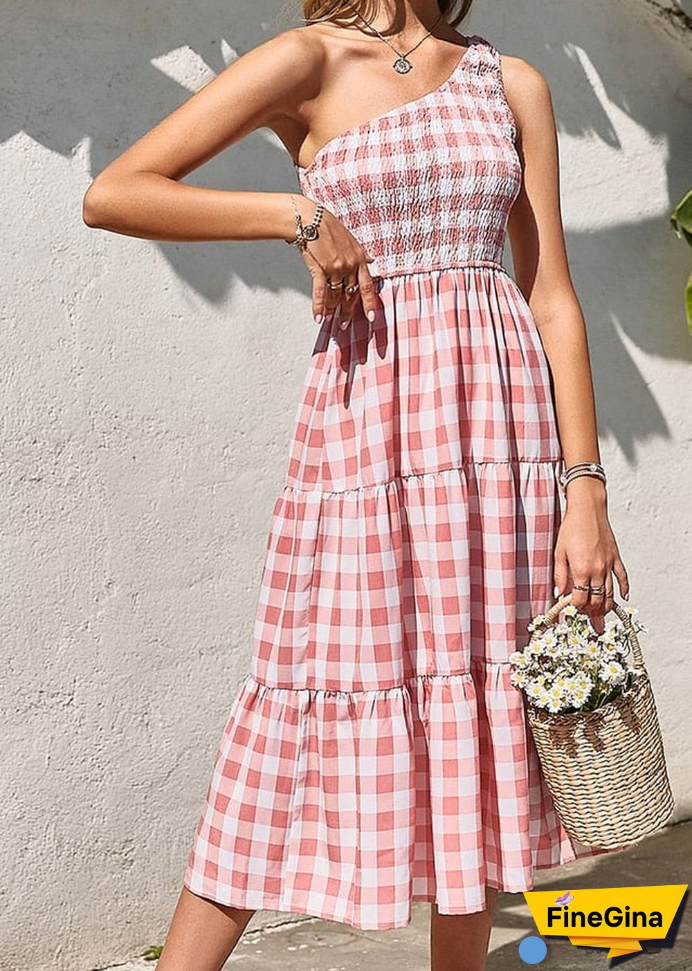 Casual Boho Plaid Maxi Dress Emilia