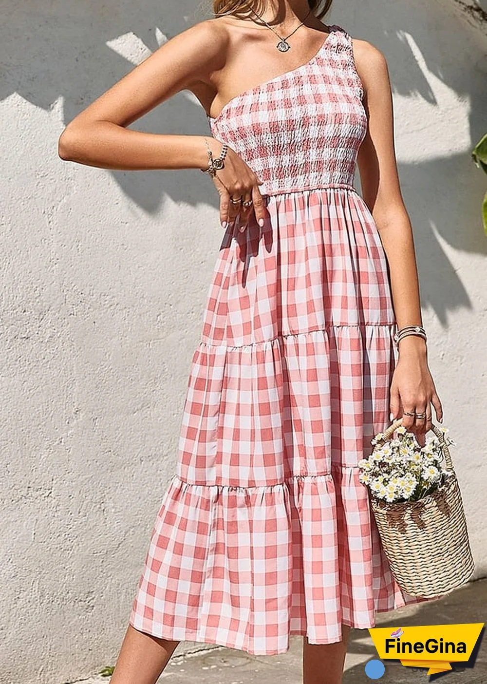 Casual Boho Plaid Maxi Dress Emilia