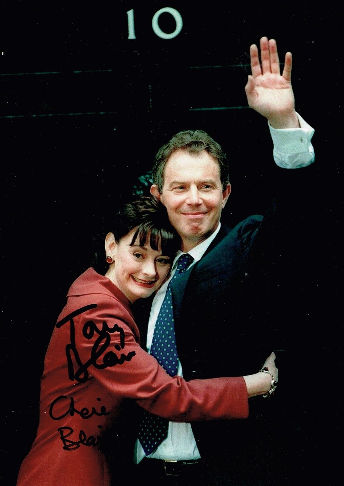 Tony and Cherie Blair Hand Signed Autograph Photo Poster painting British Prime Minister Labour