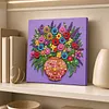 DIY Pre-Framed Flower Vase Button Art Canvas Kit