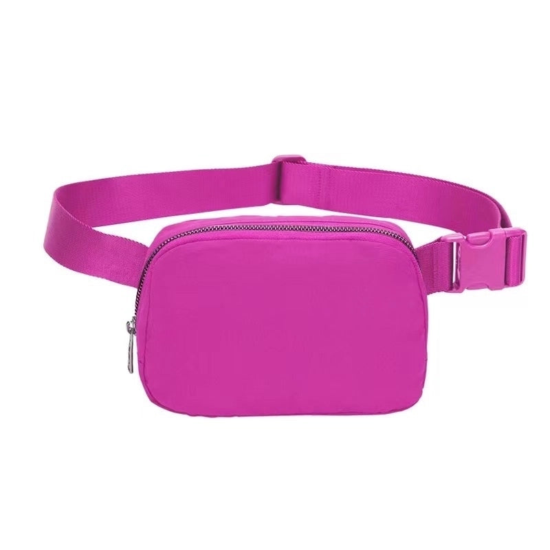 Unisex Basic Classic Style Solid Color Nylon Waist Bags