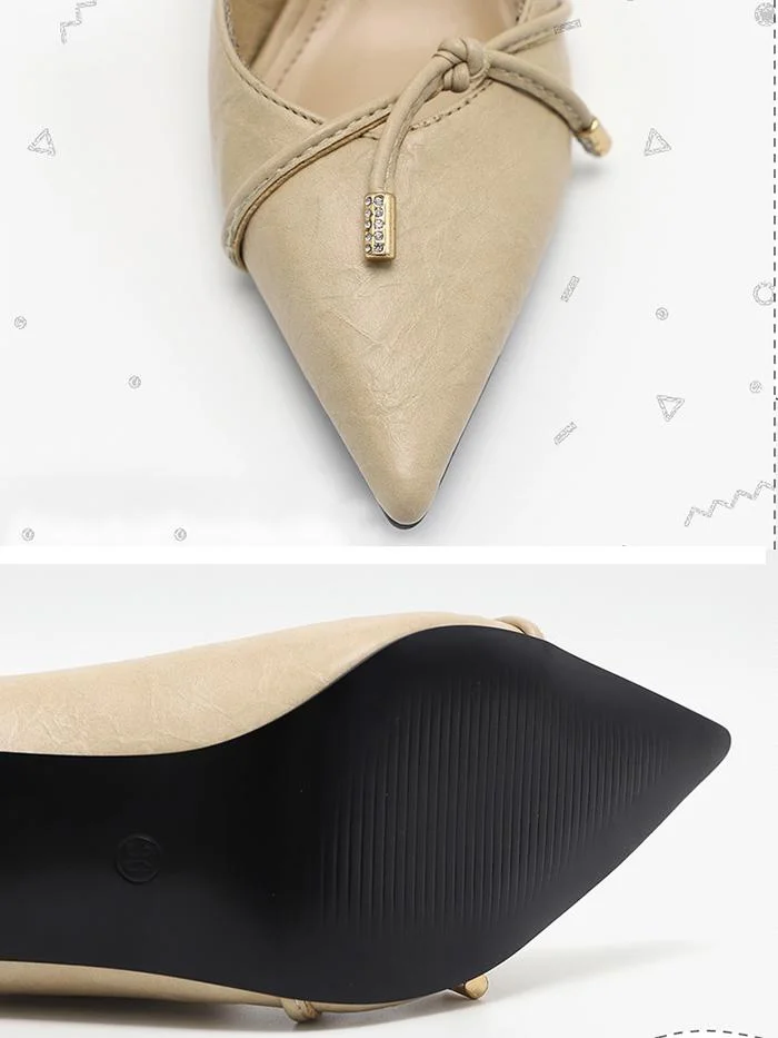 Bowknot pump pumps PU pointed toe stiletto shoes