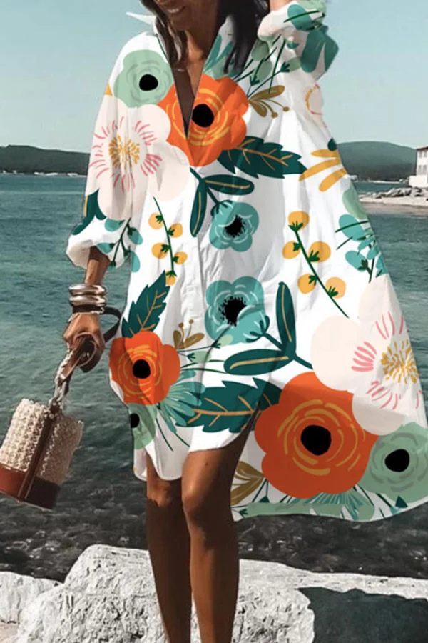 Casual Floral Long Chic Shift Dress