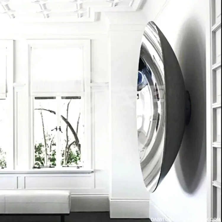 Stainless steel disks mirror concave sculpture