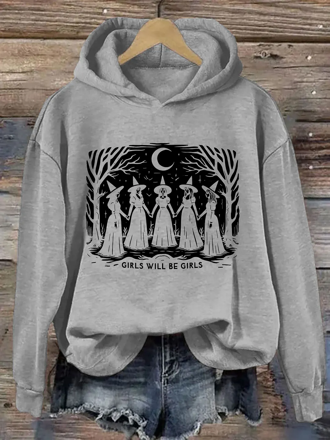 Vintage Girls Will Be Girls Witch Hoodie
