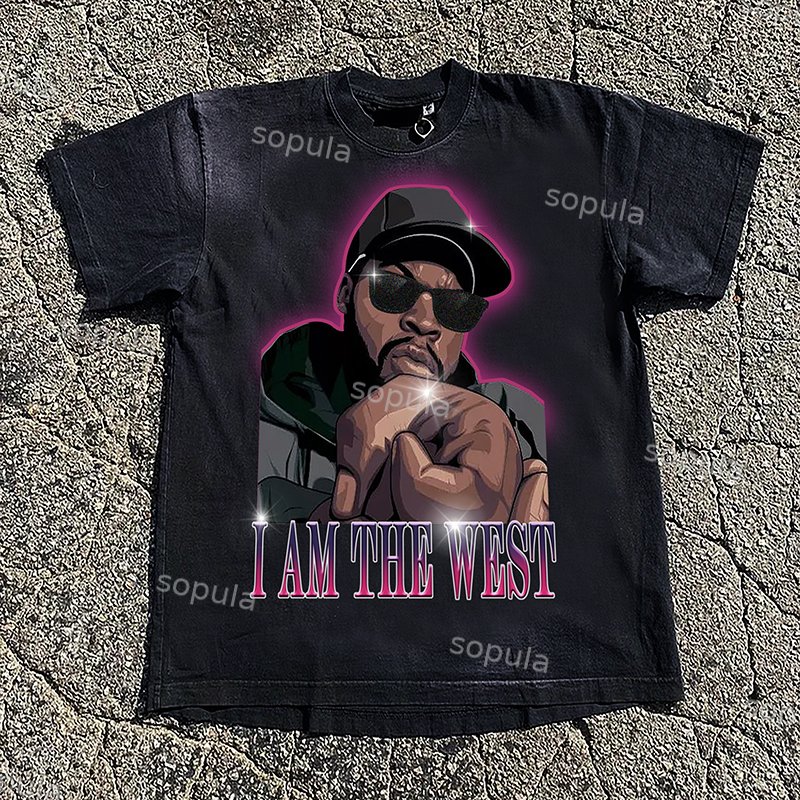 Sopula Vintage Ice Cube I Am The West Graphic T-Shirt - SOPULA