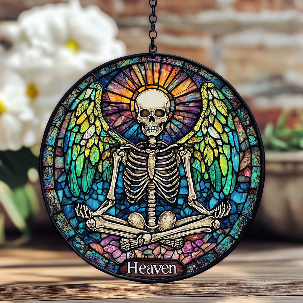 Heaven & Hell Skull Stained Glass Decor