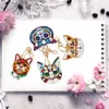 4pcs DIY Cat Full Drill Special Shaped Diamond Painting Keychains Gifts