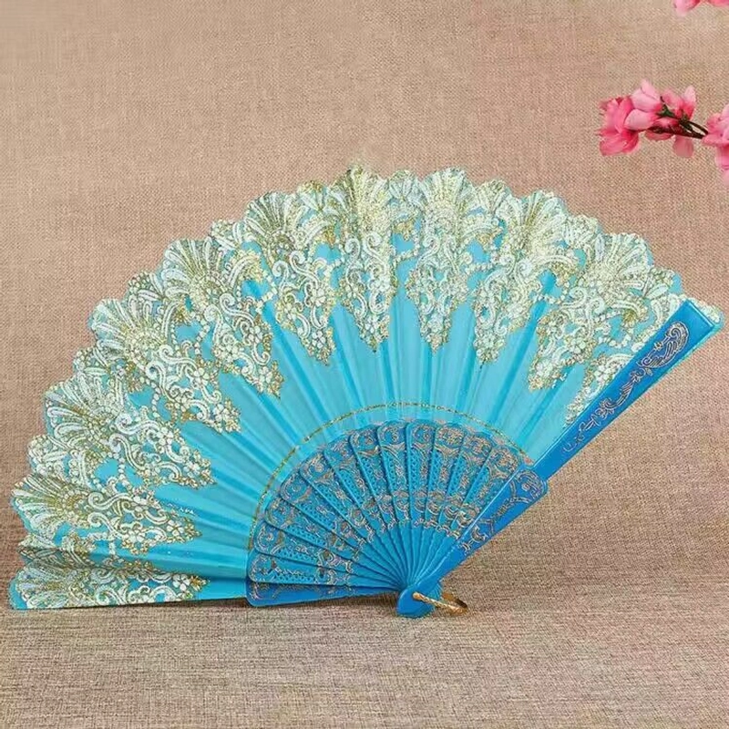 Single Flower Folding Fan Chinese Style Fan Dance Fan Wing Chun Fan Plastic Hanfu Fan European Style Fan Folding Fan