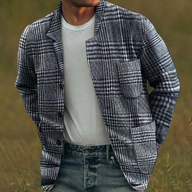 Casual Plaid Fashion MenS Jacket / [viawink] /