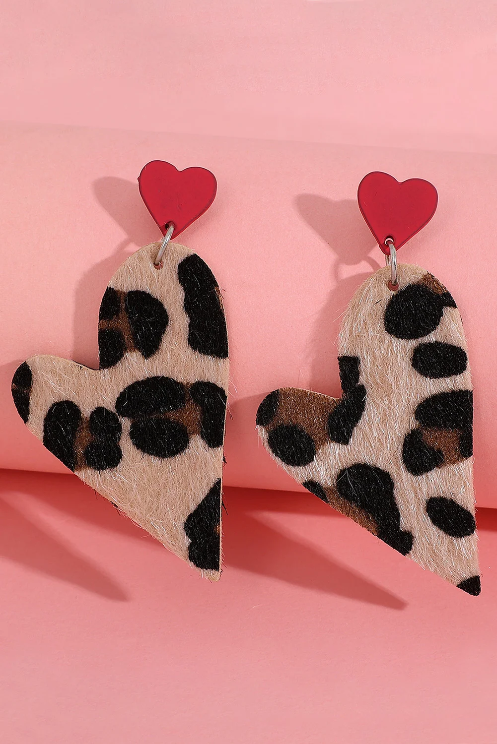Leopard Red Heart Stud Drop Earrings | IFYHOME