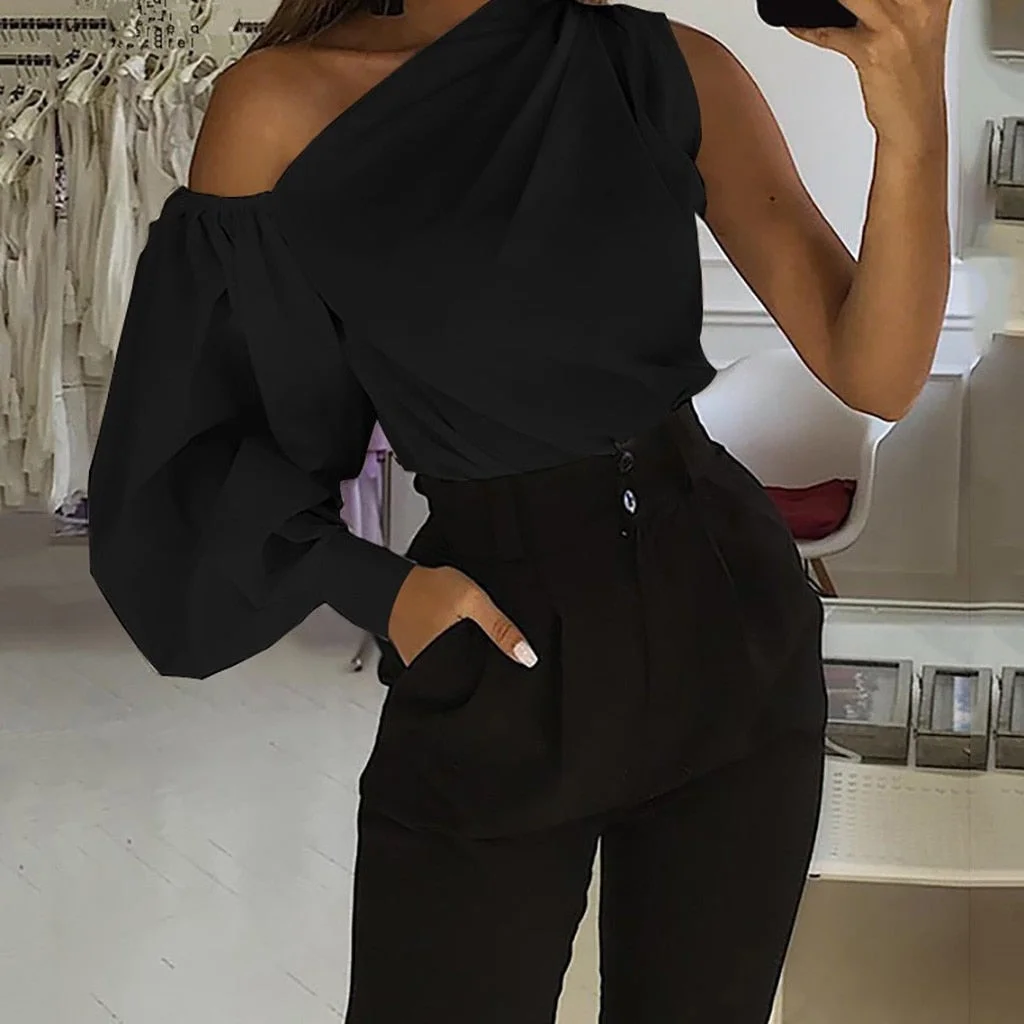 Sexy Off Shoulder Women Office Shirts Celmia Fashion Long Sleeve Blouse Casual Loose Tops Lady Elegant Blusas Plus Size Femme