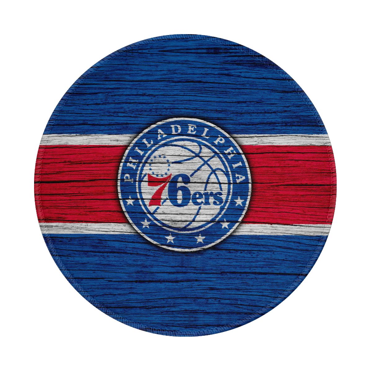 Philadelphia 76ers Wood Art Round Non-Slip Thick Rubber Modern Gaming Mousepad