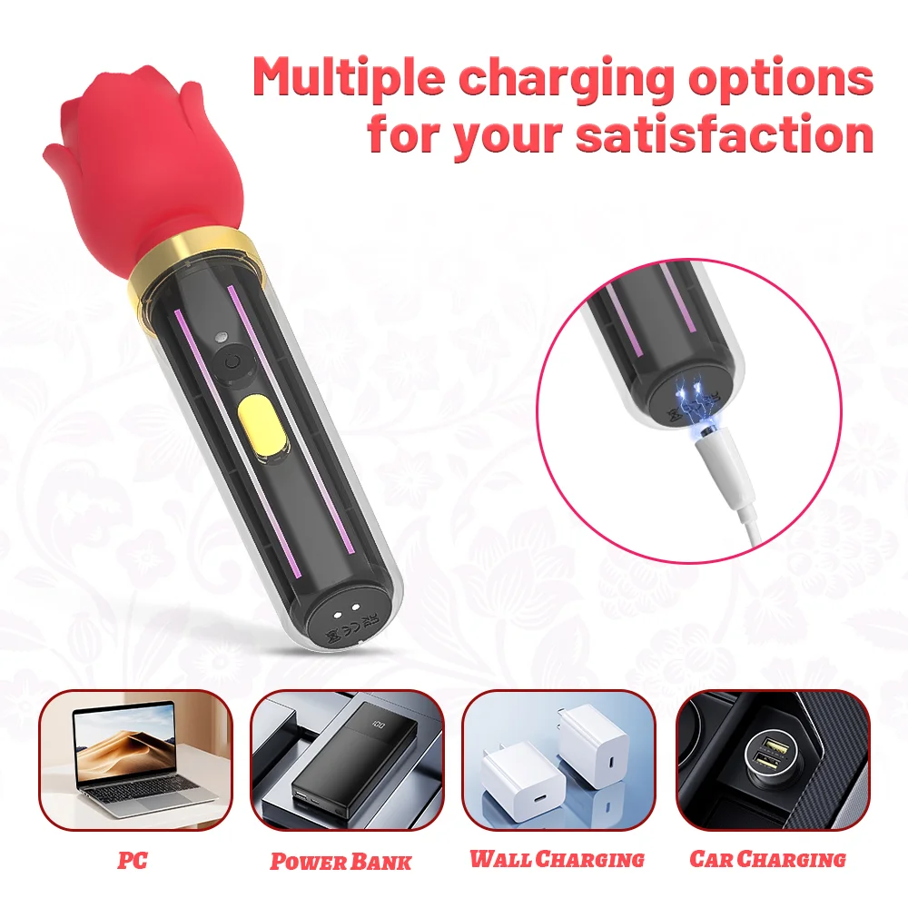 Virose – Elegant Rose Wand Vibrator With 10 Vibration Modes, Usb Rechargeable & Gift-ready Design