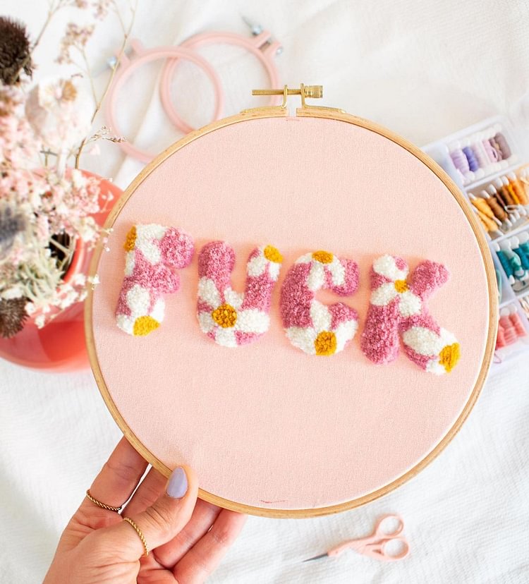  "Fluffy Fuck"Embroidery Kit with Instruction&Video Tutorials