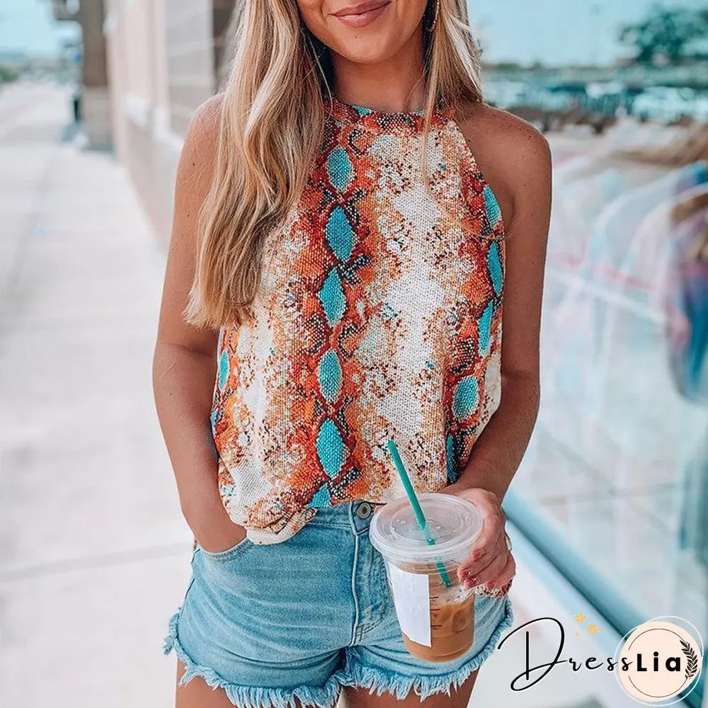 Summer Halter Printed Vest