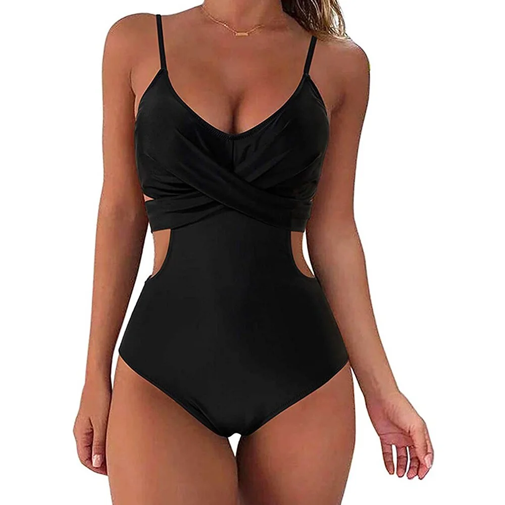 2021 New One Piece Swimsuit Women Plus Size Swimwear Female Cross Swimsuit Monokini Bather Bathing Suits Summer Beach Wear Swim