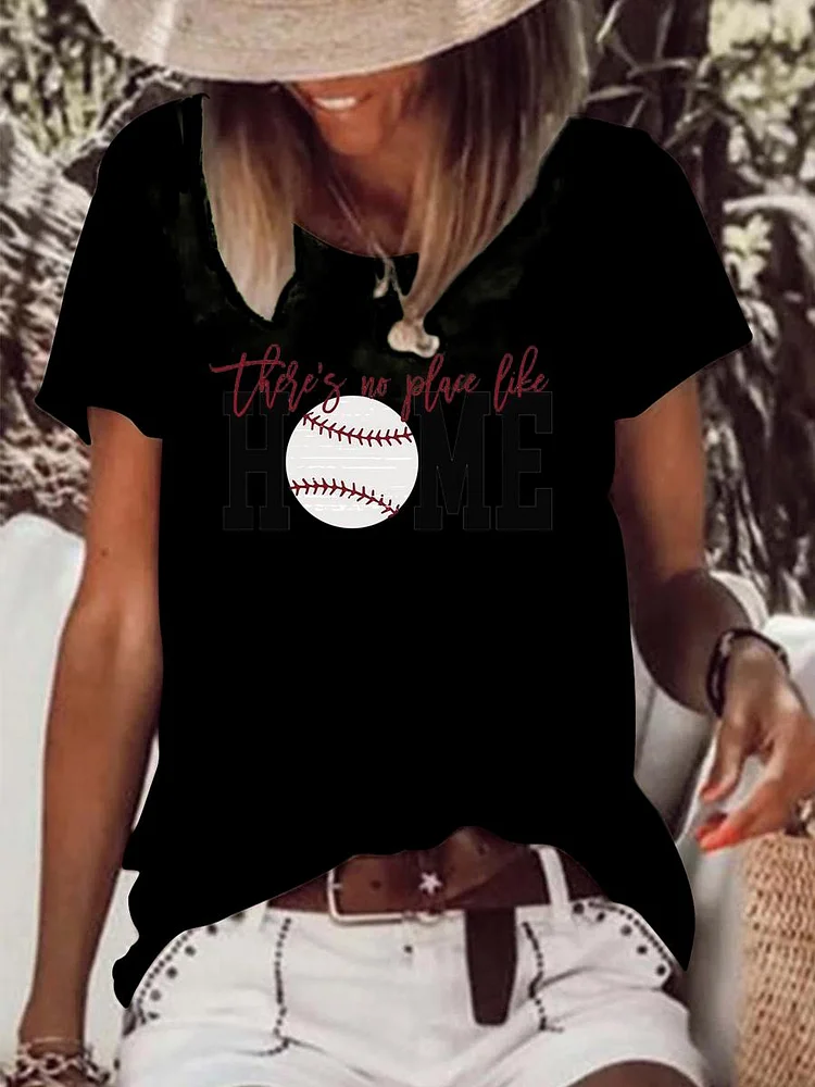 These is no place like home baseball Raw Hem Tee-Annaletters