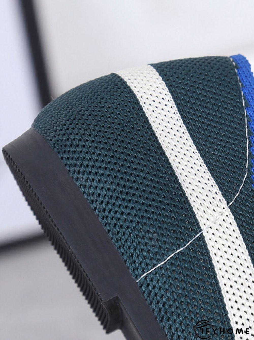 Trendy Knitted Color Contrast Pointed Toe Flats | IFYHOME