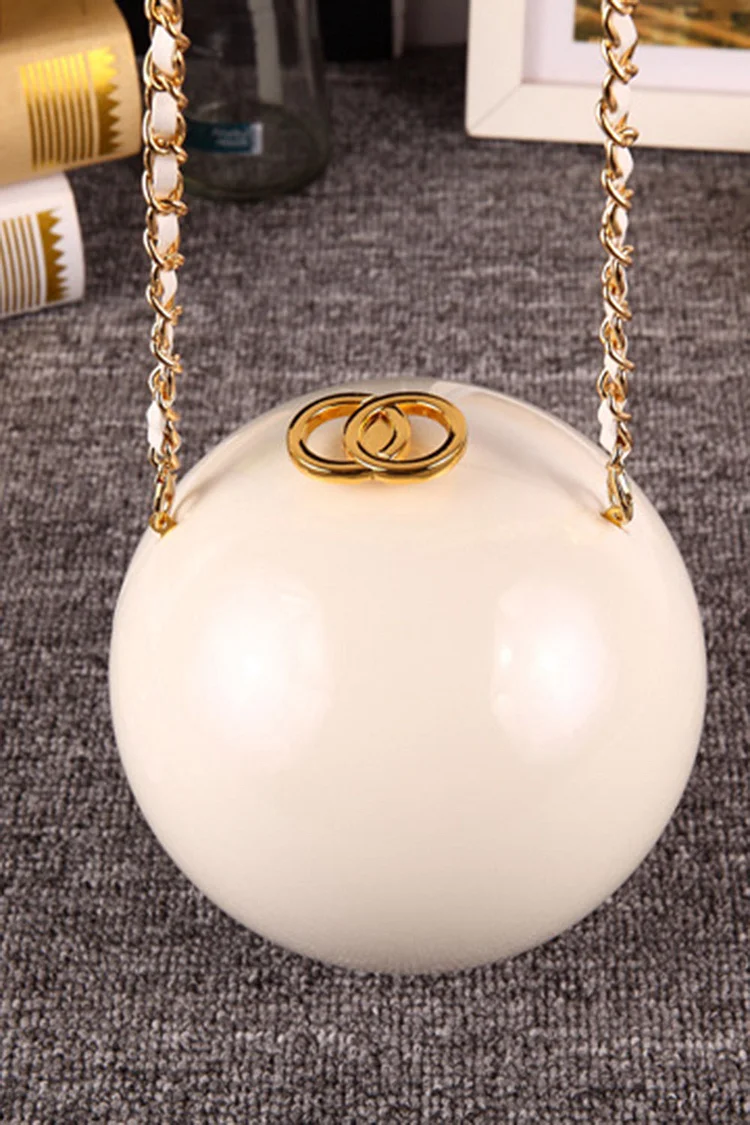 Party Acrylic Metal Chain Round Ball Clutch Bag 2024 - Xpluswear