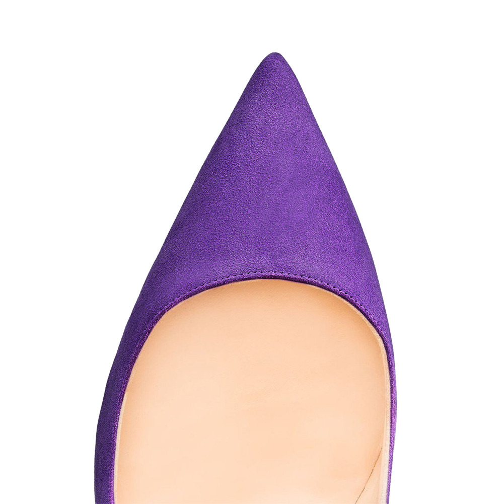 120mm Women's Party Wedding Heels Pumps Purple Suede-vocosishoes