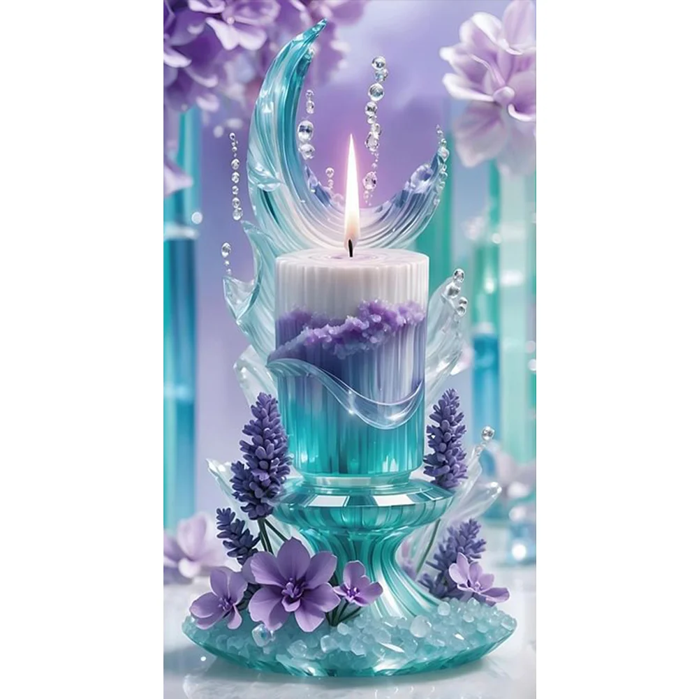 11CT Full Stamped Cross Stitch - Candle(Canvas|40*70CM)
