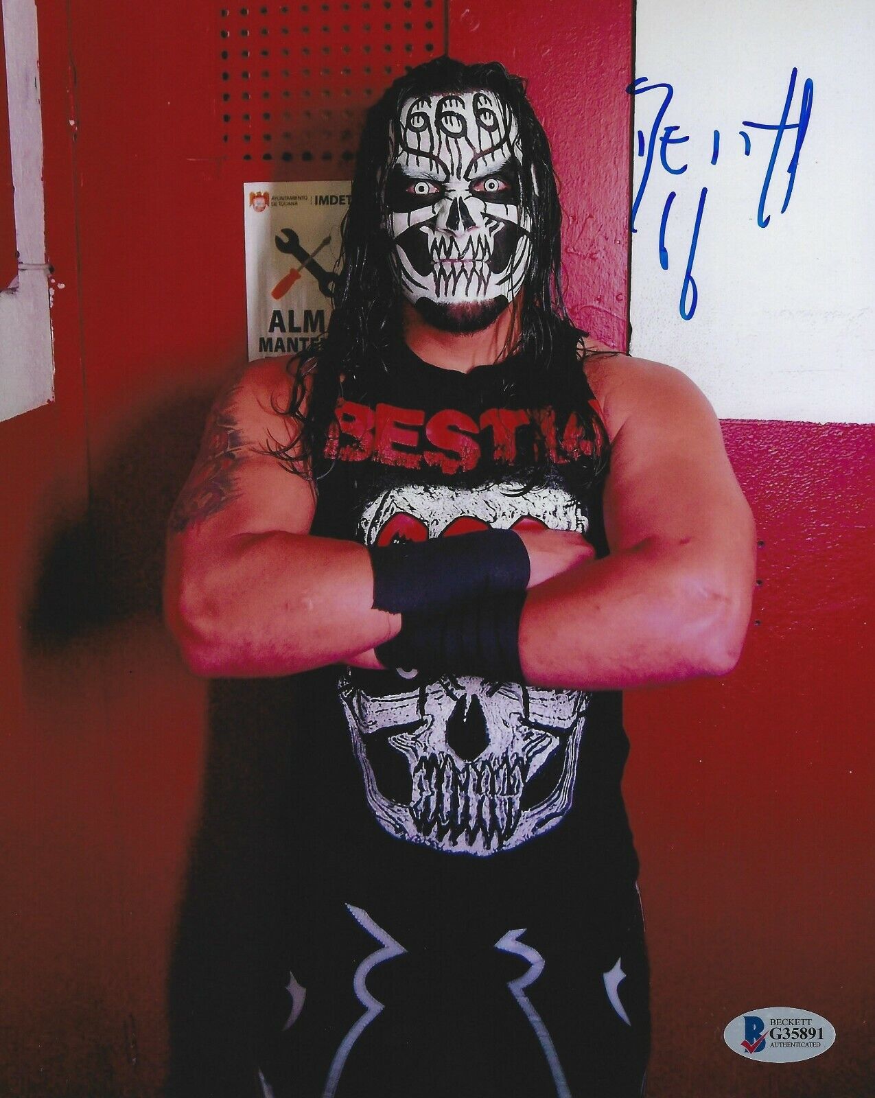 Bestia 666 Signed 8x10 Photo Poster painting BAS Beckett COA AAA Lucha Libre Picture Autograph 1