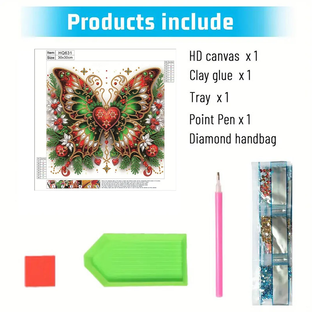 Butterfly - Partial Special Shaped Drill Diamond Painting Kits (Canvas|30*30cm)