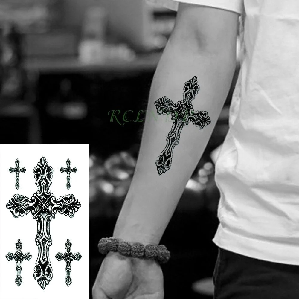 Waterproof Temporary Tattoo Sticker small cross sun and moon on finger ear tatto flash tatoo fake tattoos for girl women men